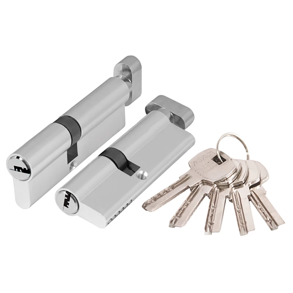 Фото Цилиндровый механизм (AX202/110) AX2002Knob110 (50+10+50) CP хром с вертушкой