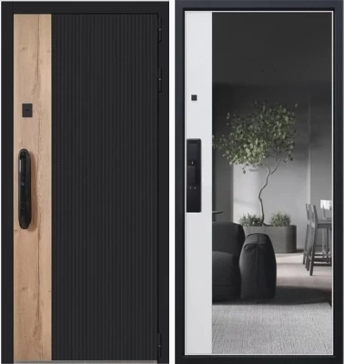 Дверь Конструктор» с зеркалом и  биометрическим замком Smart lock DZ 888